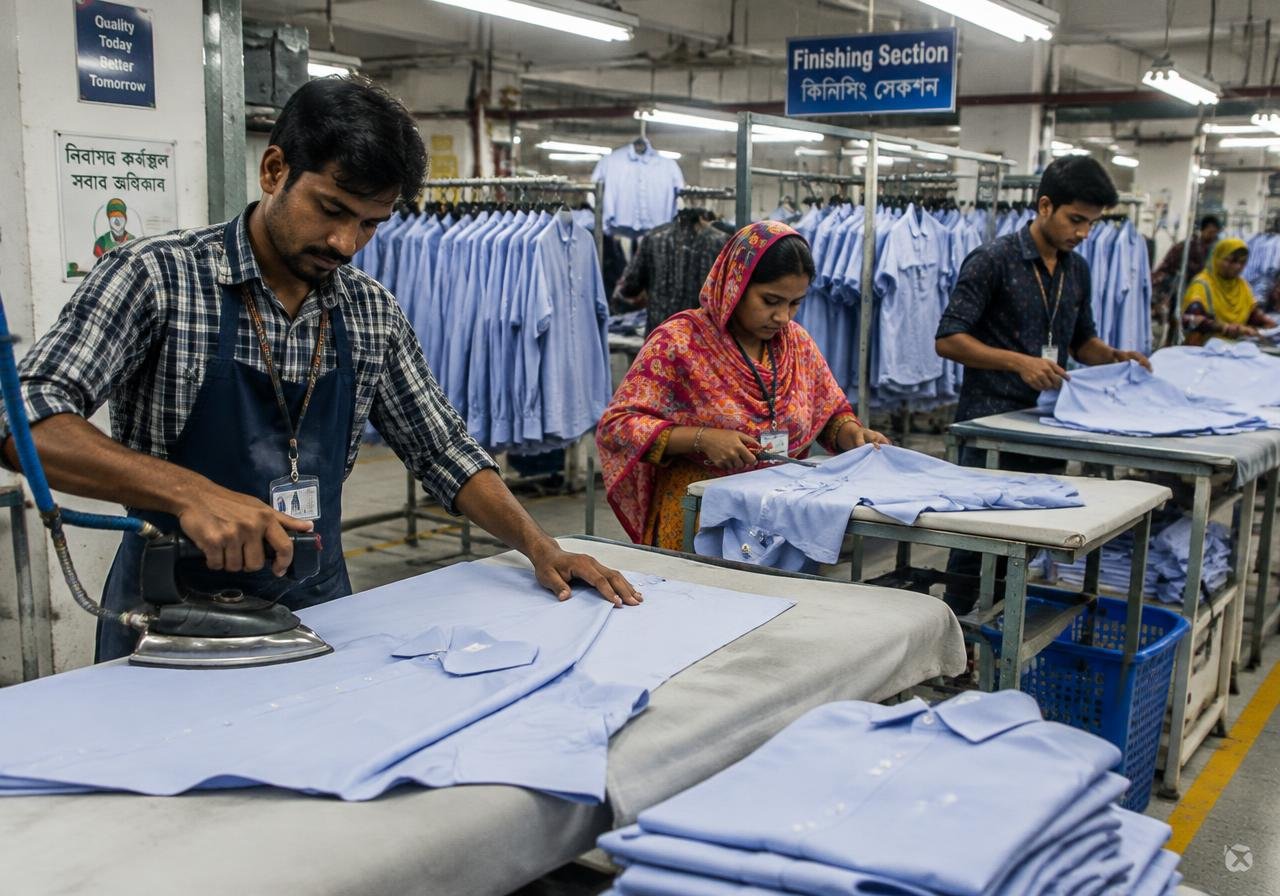 Finishing process at a partner production unit