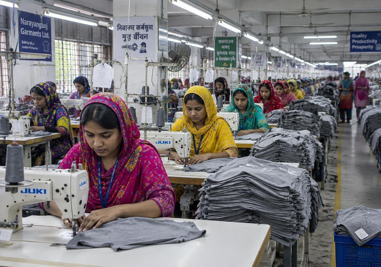 Sewing operation at a partner manufacturing facility in Bangladesh