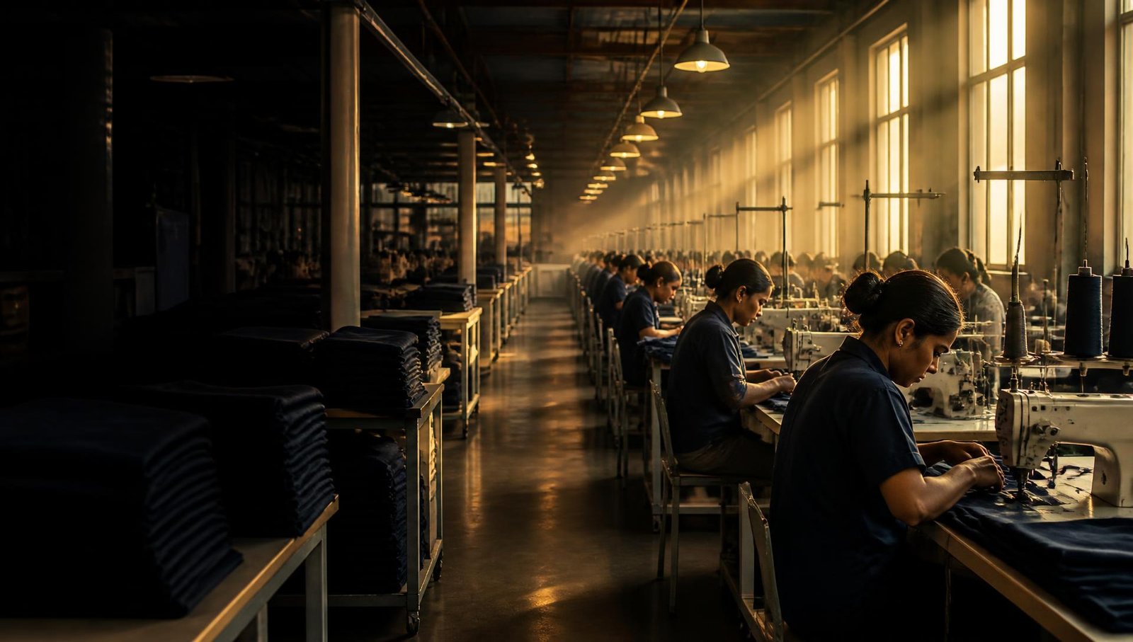 Apparel production floor inside an Arrows Attire partner manufacturing unit in Bangladesh